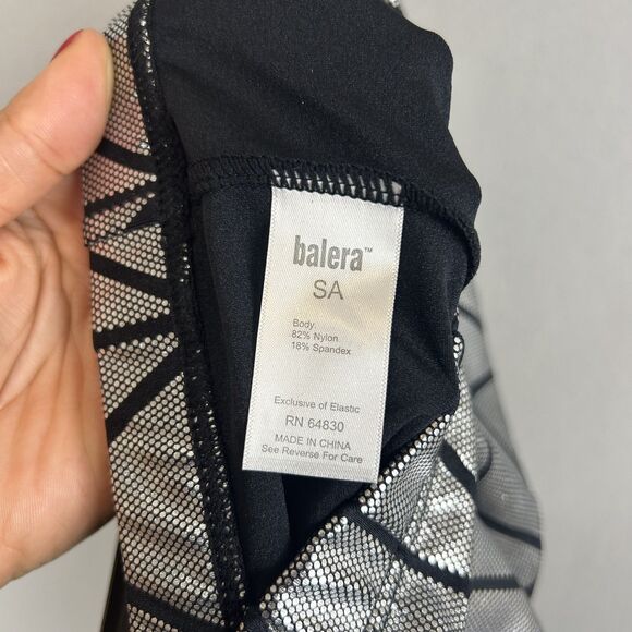 Balera Dance Set Adult Small Silver Geometric Leggings Black Zip Vest Metallic - Picture 9 of 14